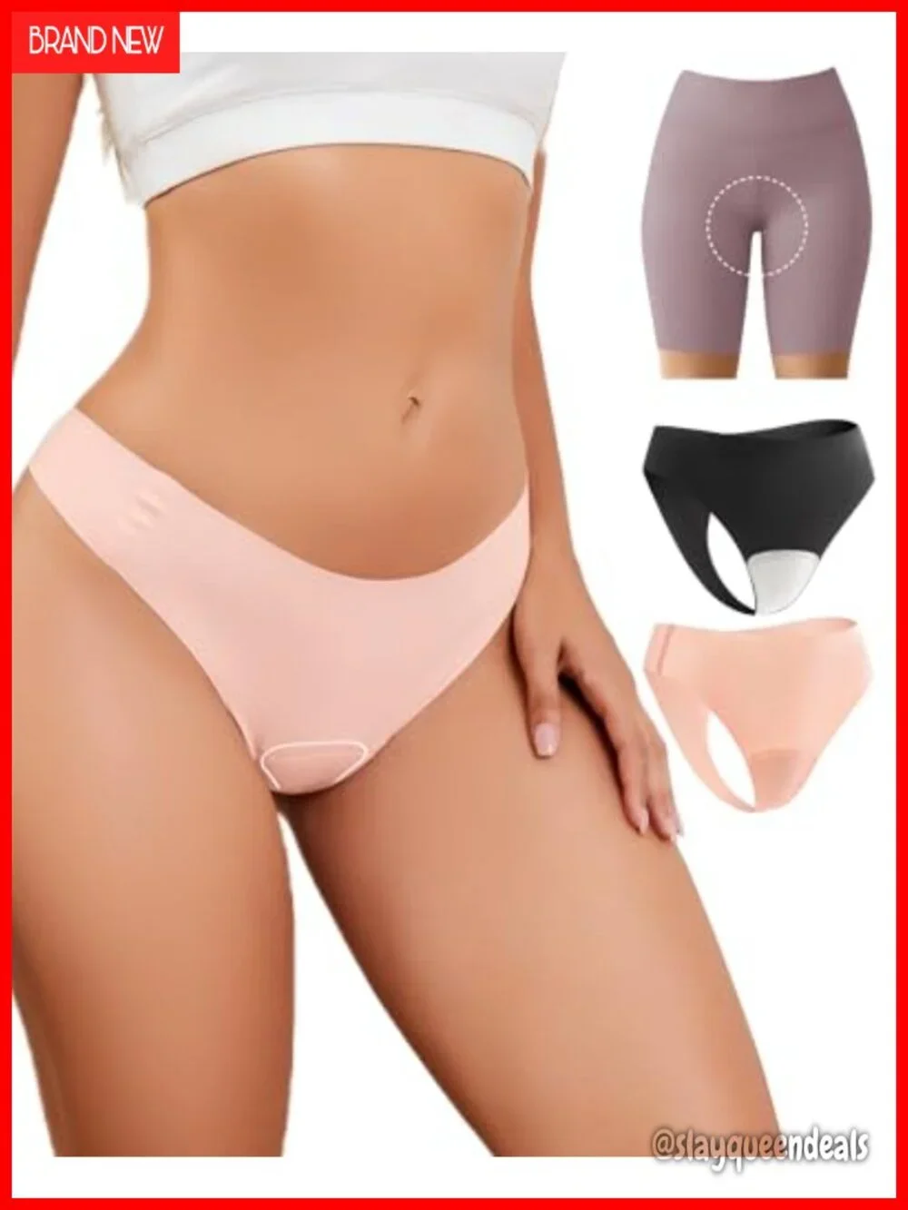 Seamless Thongs for Women No Show Cotton Gusset Workout Underwear