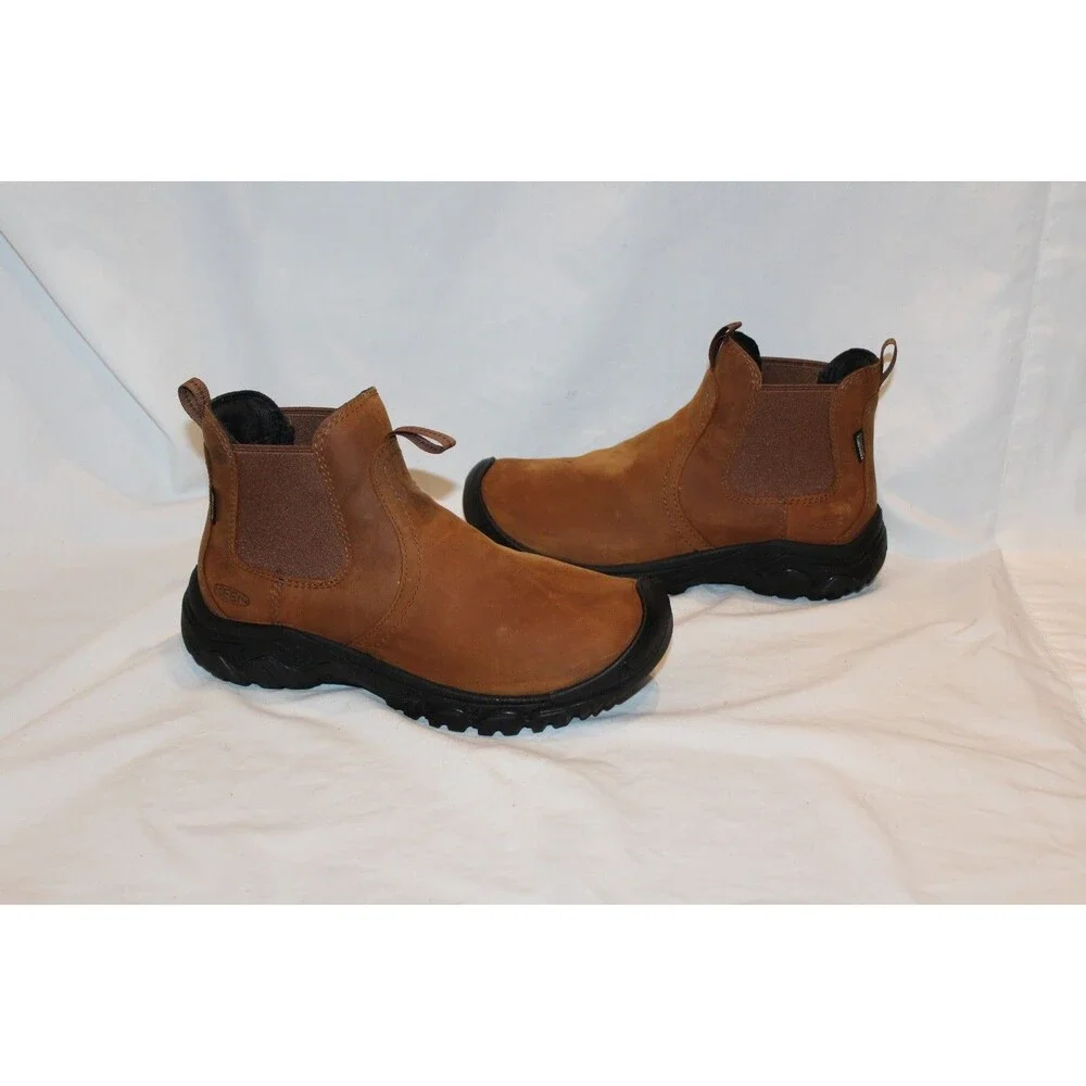 Keen Greta Chelsea II Waterproof Boots Size 7 Women's BISON BLACK Leather $175