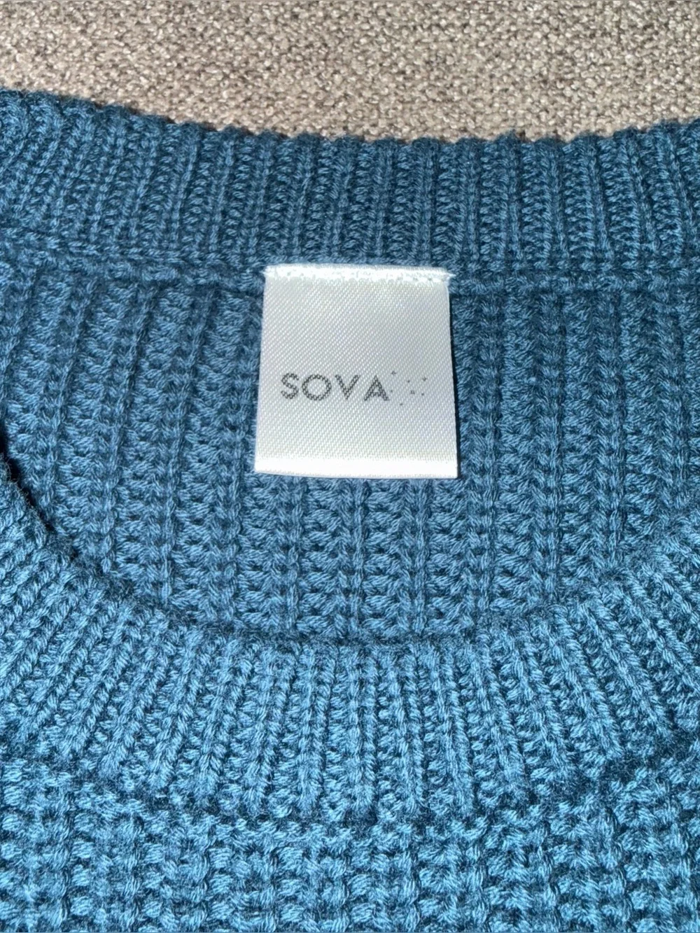 Toddler Cozy Knit Sweater in Teal Blue