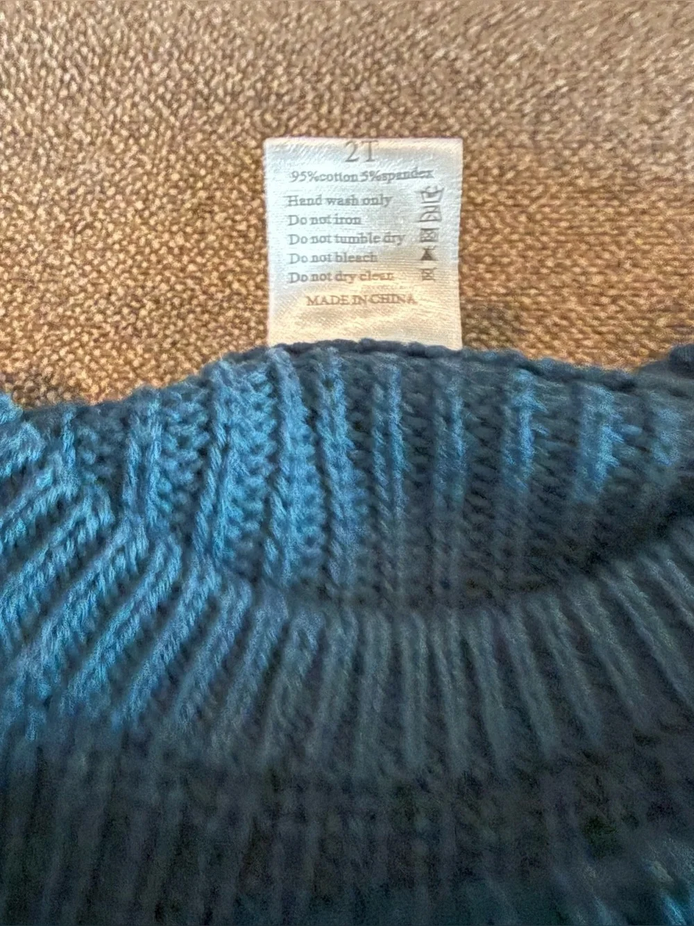 Toddler Cozy Knit Sweater in Teal Blue