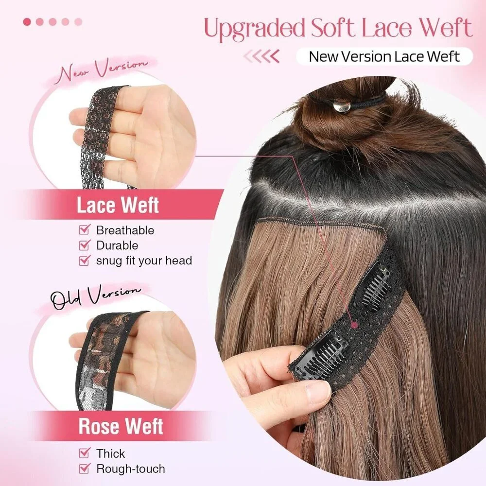 Clip in Hair Extensions Synthetic 14in Curly Blonde Highlights Natural