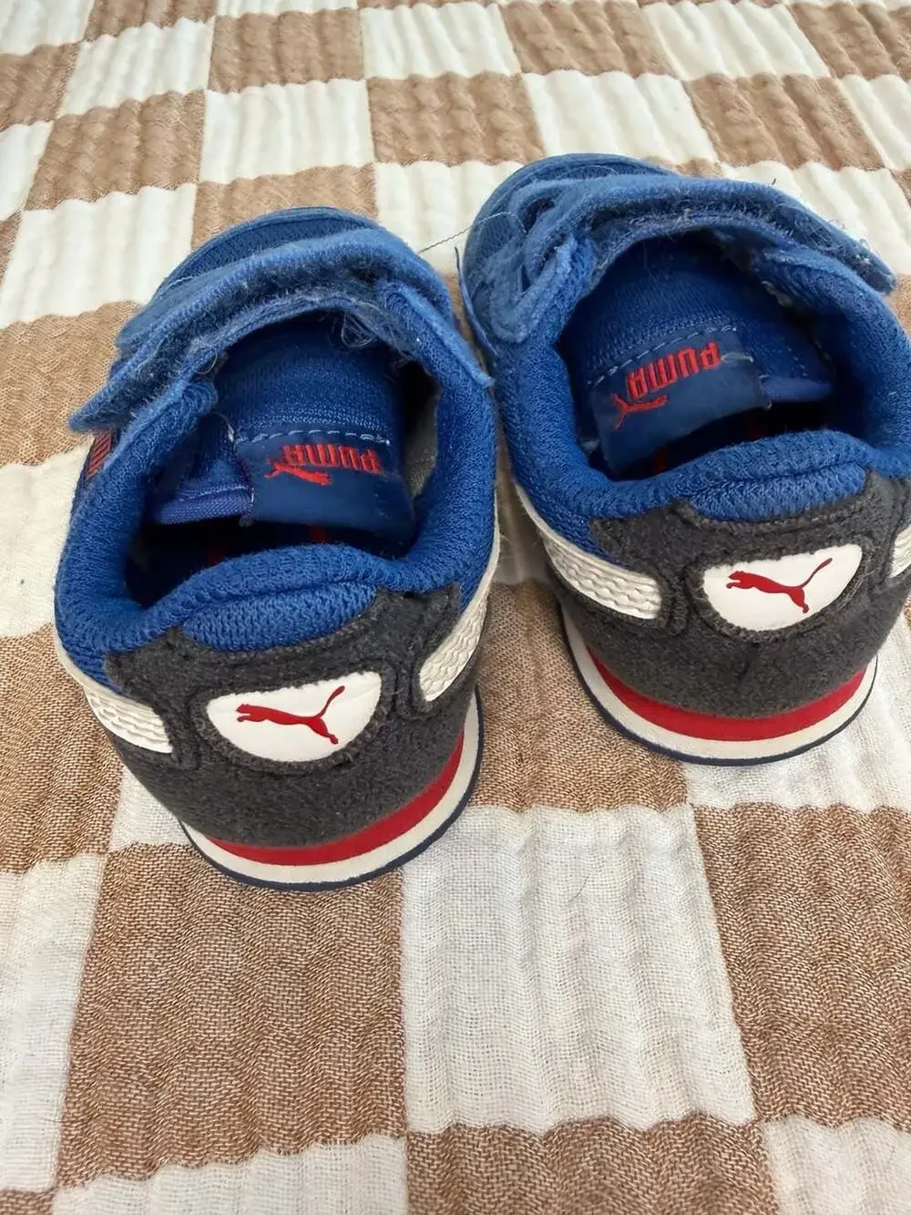 Puma Sneakers Blue White Red Toddler Shoes Hook And Loop