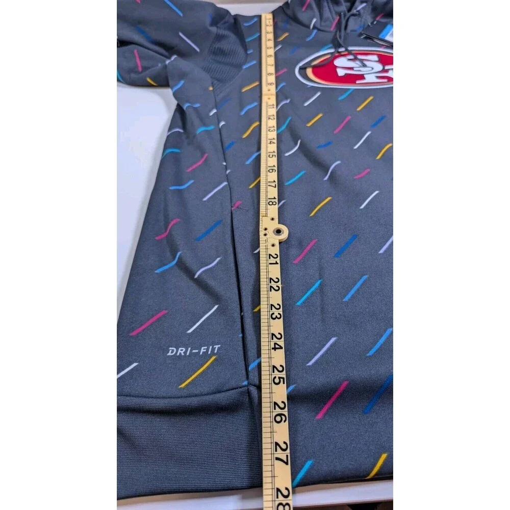 New Nike San Francisco 49ers Crucial Catch Cancer Hoodie Sz M N061-06F-ZUT-KM7