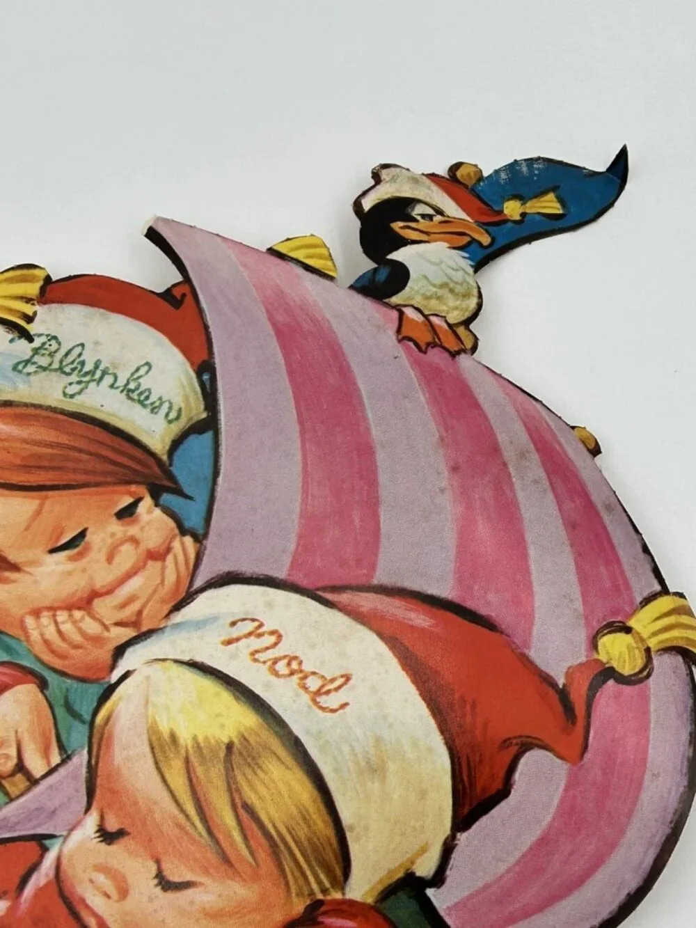 Wynken Blynken & Nod Mother Goose Nursery Wall Die Cut Vintage Retro Kids Decor