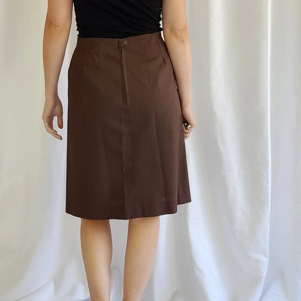 60s Brown Home‎ Made Skirt