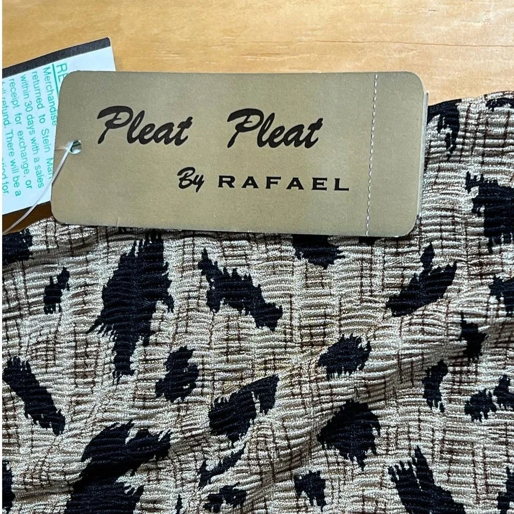 Pleat Pleat By Rafael Maxi‎ Skirt Womens P/M Beige Animal Print NWT Boho Chic