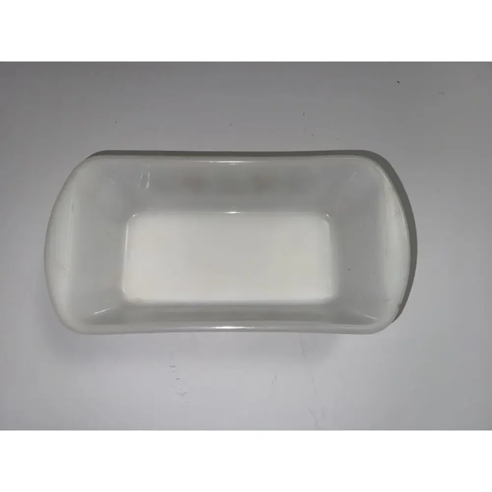 Vintage GlasBake Milk Glass Maple Leaf Loaf Pan J-522