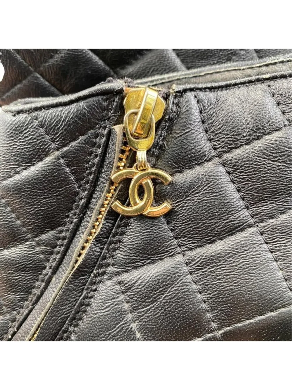 Chanel Boots CC Logo Short Quilted Leather Black