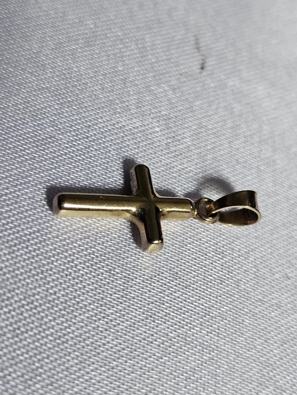 Vintage Solid 14k Yellow Gold Tiny Cross Pendant