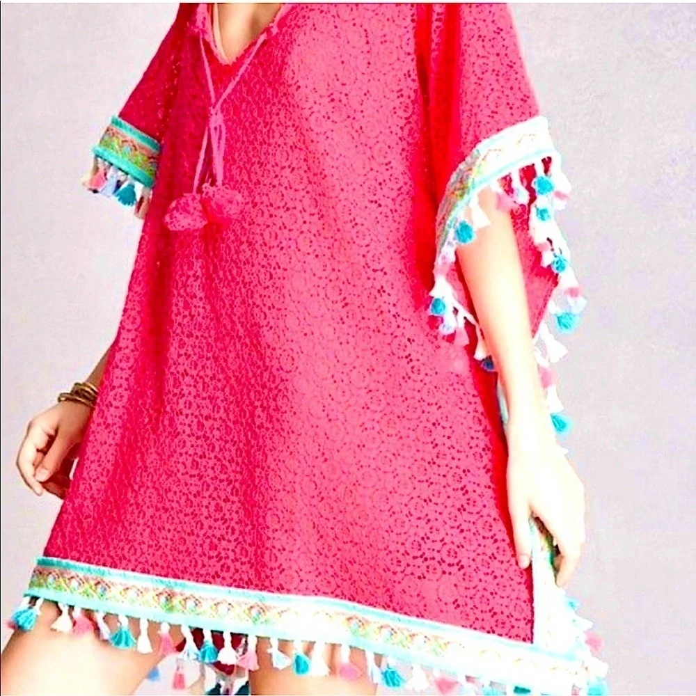 Velzera lace tasseled colorful kimono os